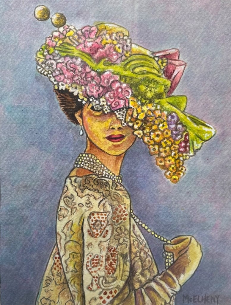  Bonnet with Pearls - 12 X 20